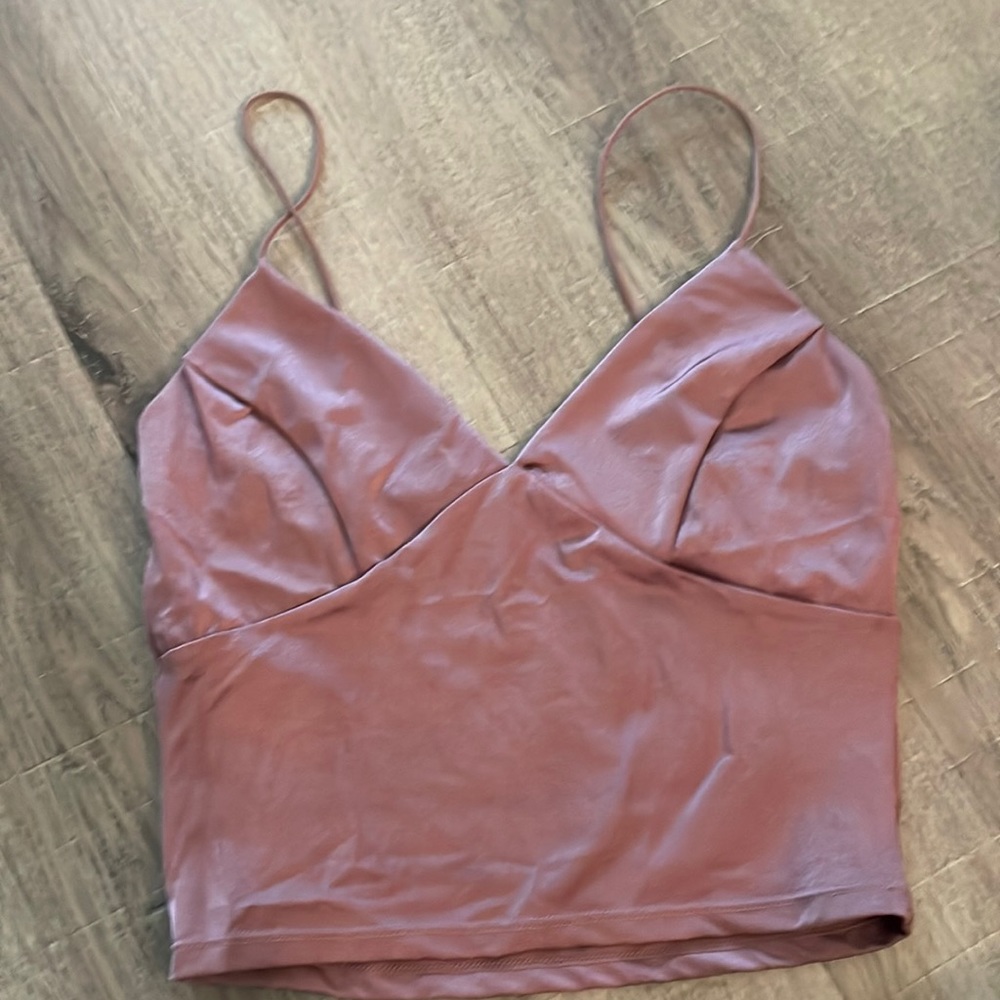 Satin purple crop top